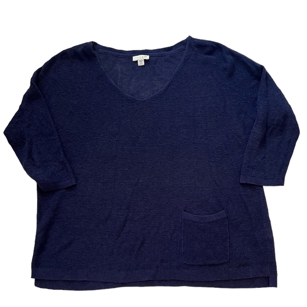 J Jill Linen Blend Lightweight Sweater in Blackberry Size M. EUC